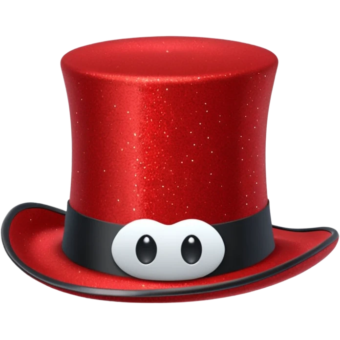 red glitter top hat red shark emoji