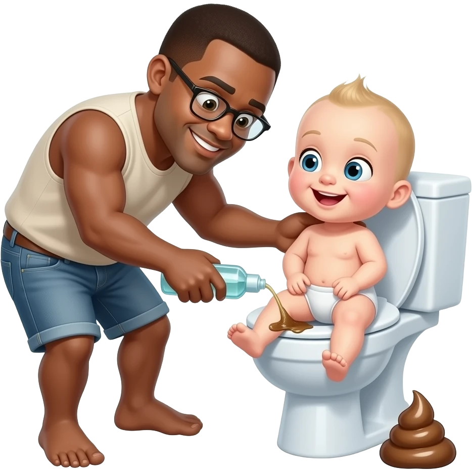 Diddy pooping baby oil on the toilet adult emoji