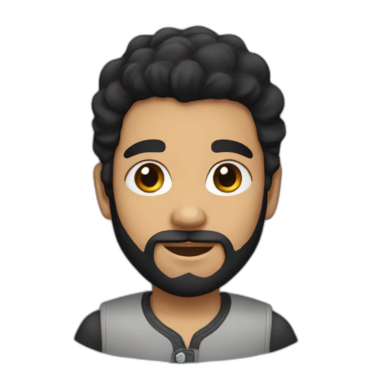 A boy with black hair and a black beard emoji