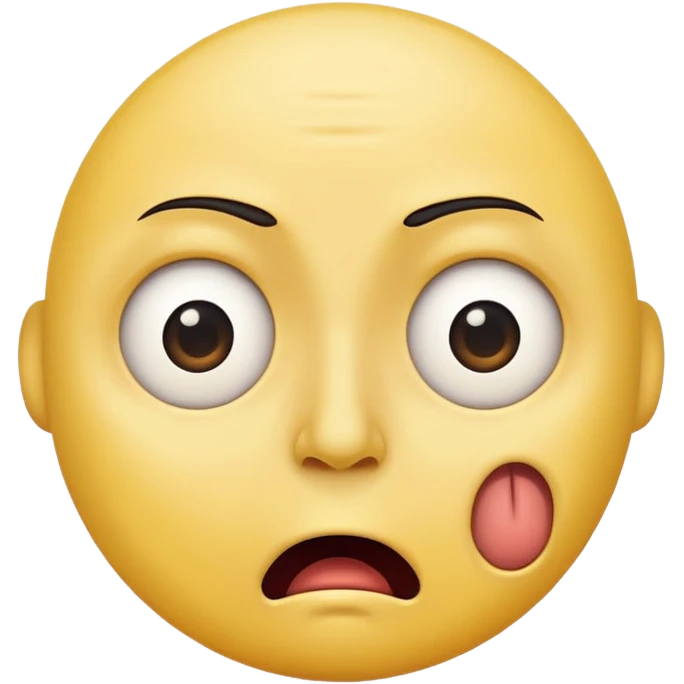 Can you make a shocked face that kinda looks disgusted  make it one of the yellow ones that are circular like this 😞 so no nose no plush no eyebrows no chin cartoony and not realistic emoji
