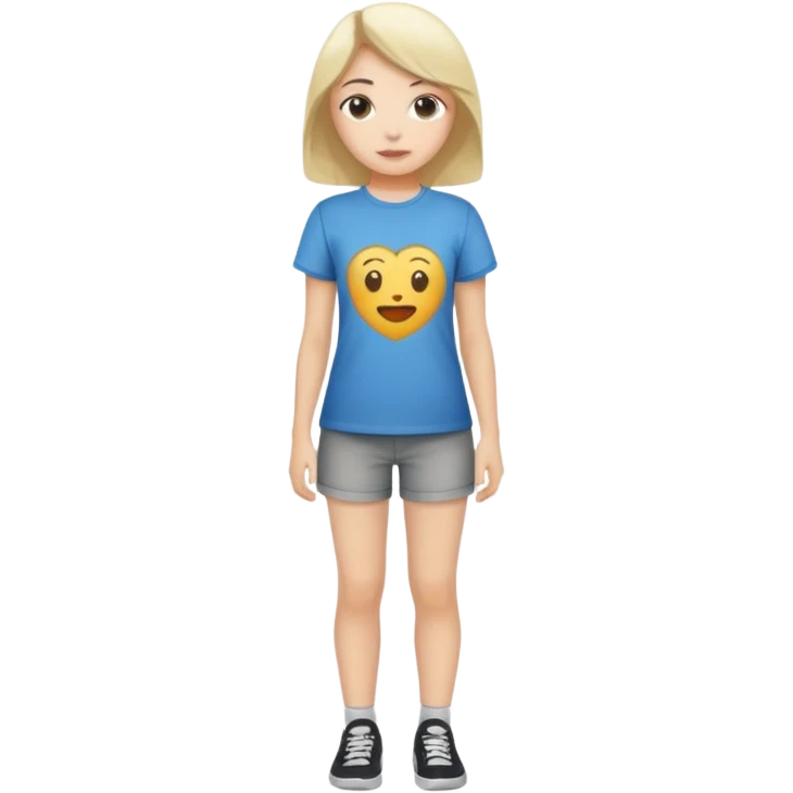 Girl Full body with t-shirt emoji