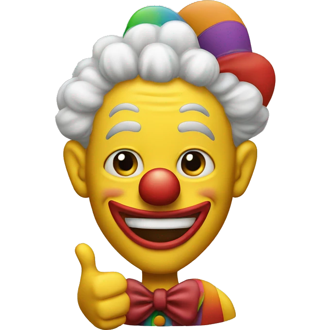 clown with thumbs up emoji