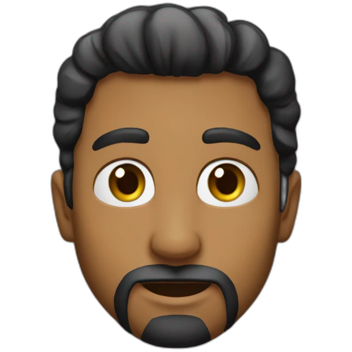 Hombre 30 años guapo barba ojos negros emoji