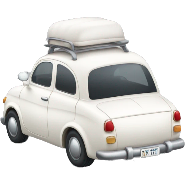 Cute old white car emoji