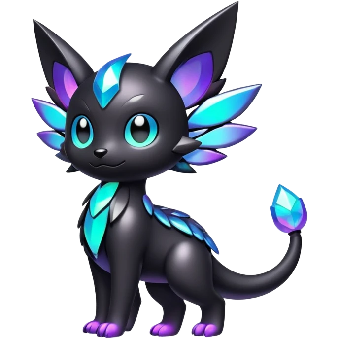 Modern Iridescent black dark fakemon emoji