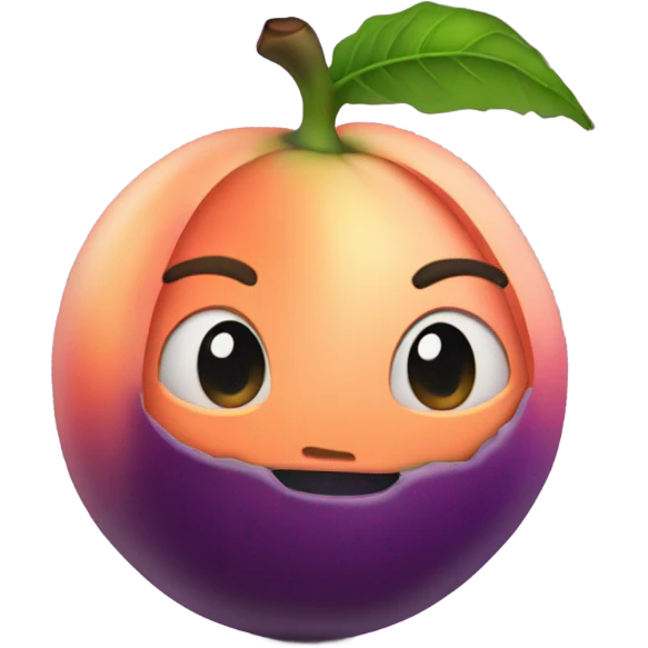 peach with eggplant coming out of it  emoji
