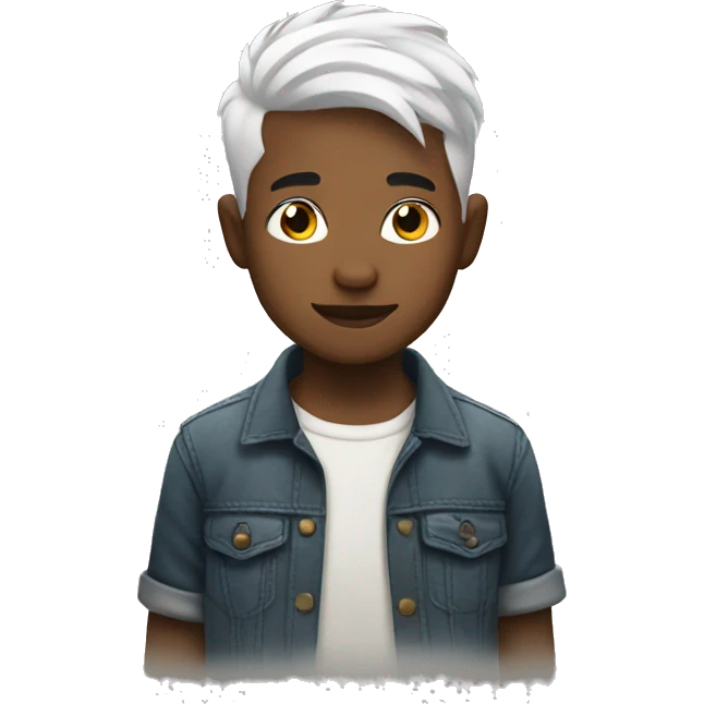 boy with tattoos and short white hair emoji
