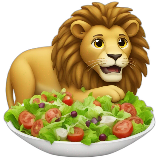 lion eat a salad emoji