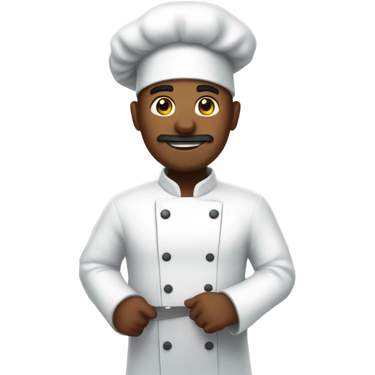 Chef in a kitchen without a moustache emoji