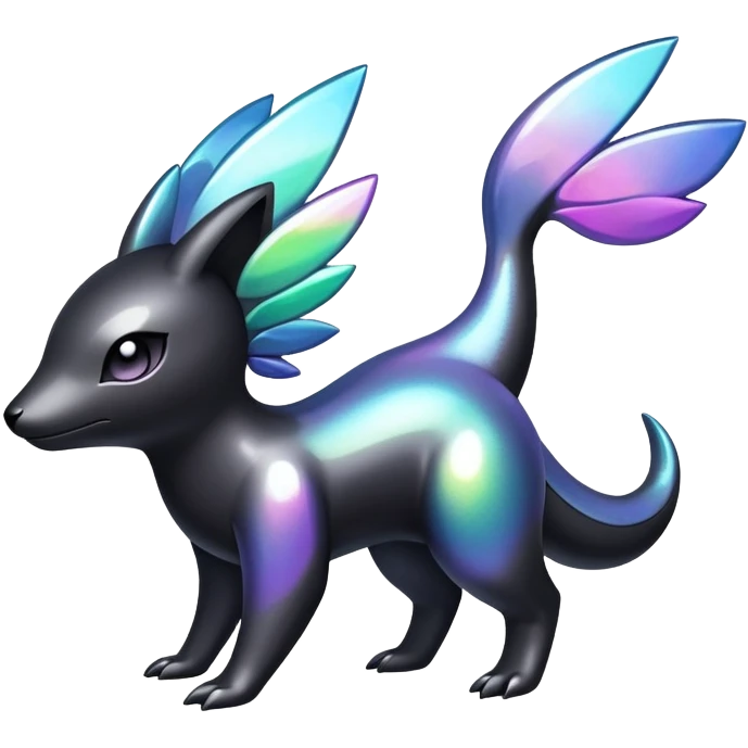 Modern Iridescent black dark fakemon emoji