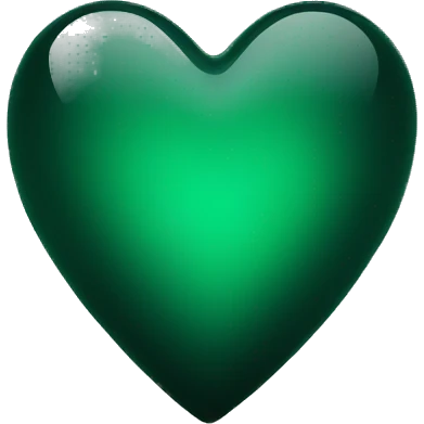 Dark green glass heart  emoji