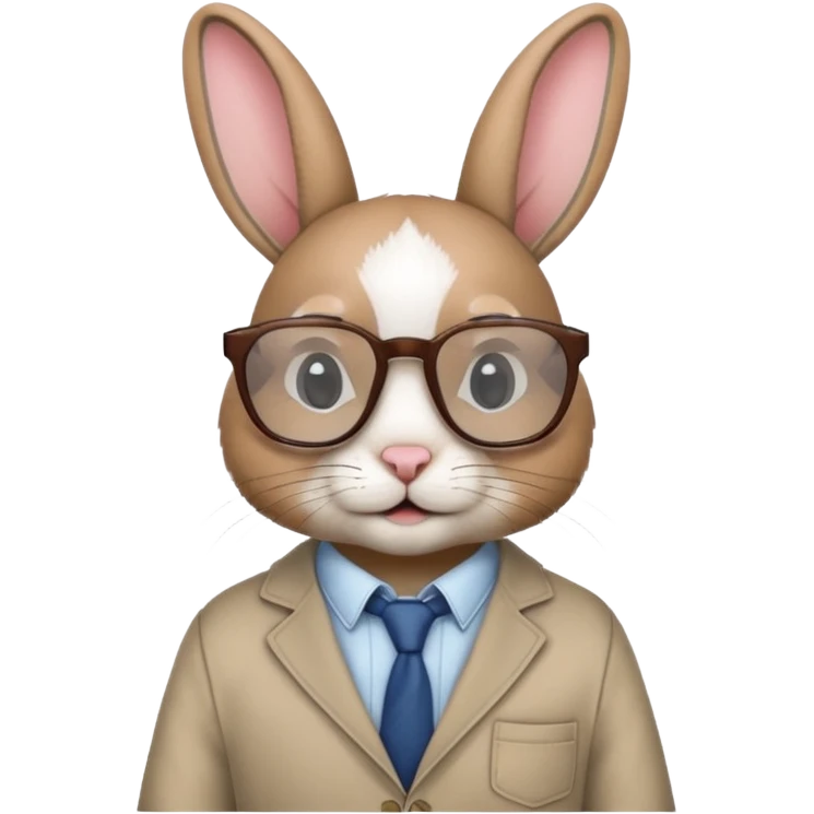 rabbit with clothes and wearing glasses emoji