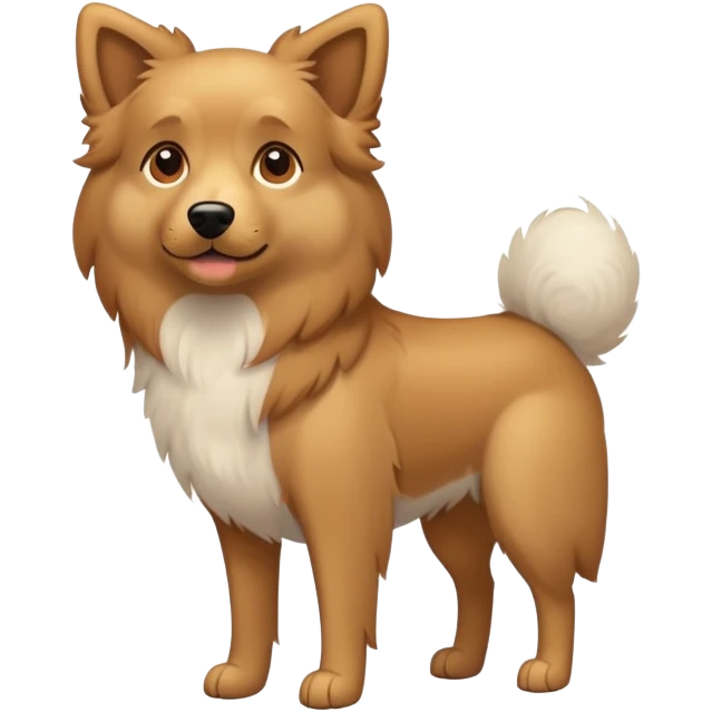 Tan dog with long legs short body emoji