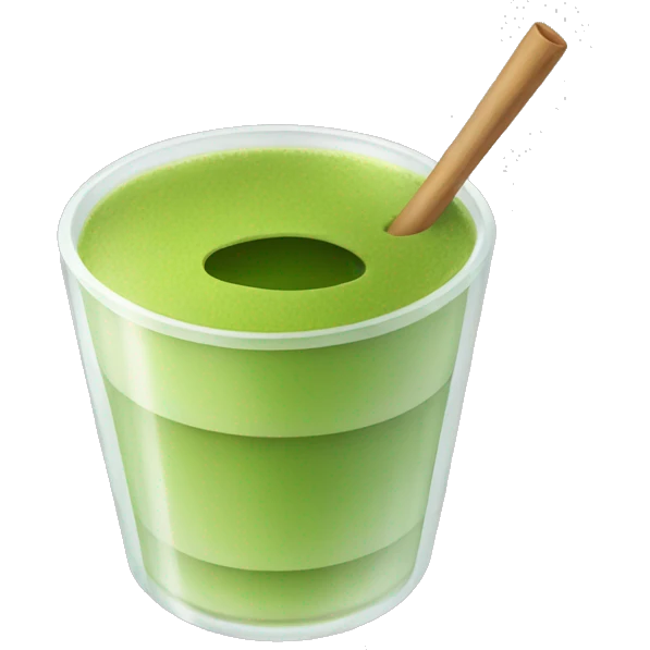 A transparent cup with matcha inside emoji