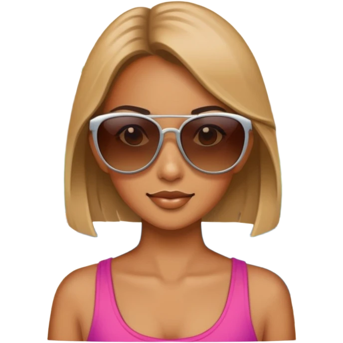 Girl outdoors with sunglasses emoji