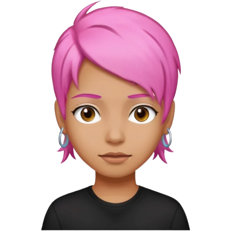 Black shirt pink hair emoji