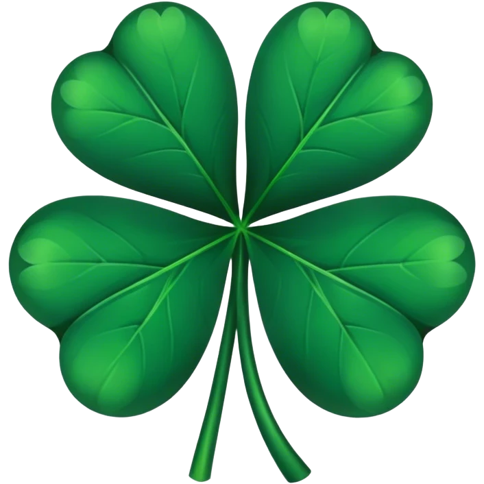 dark emerald four leaf clover emoji