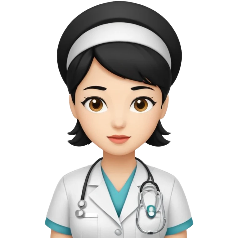 Nurse black hair emoji