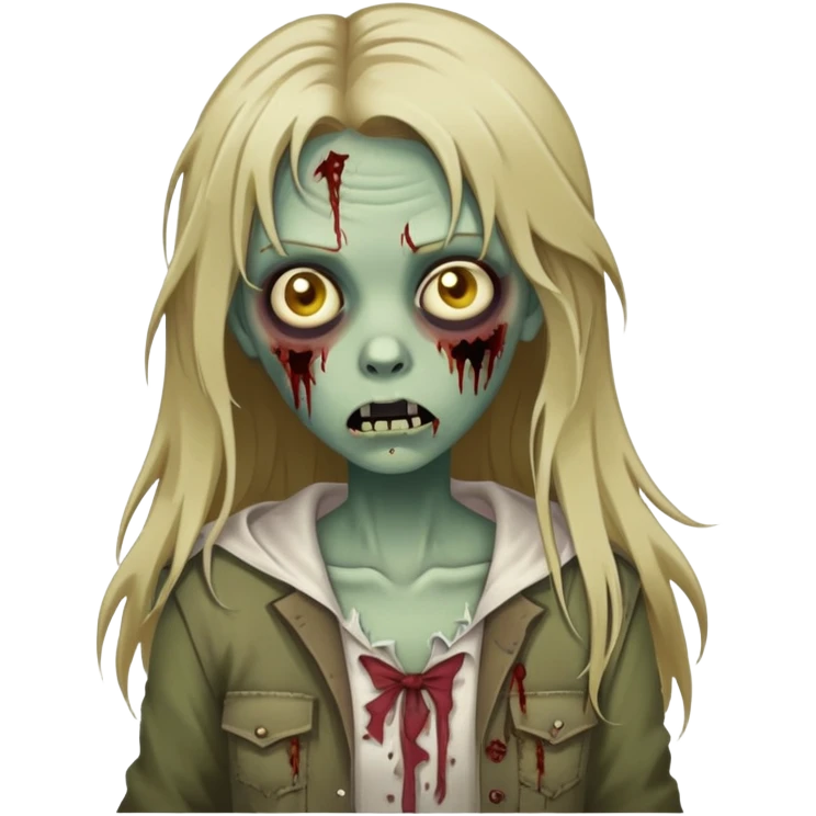 zombie girl with long dark blonde hair emoji