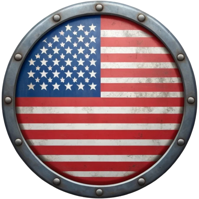 A Circle Shield With American Flag Printed On It emoji