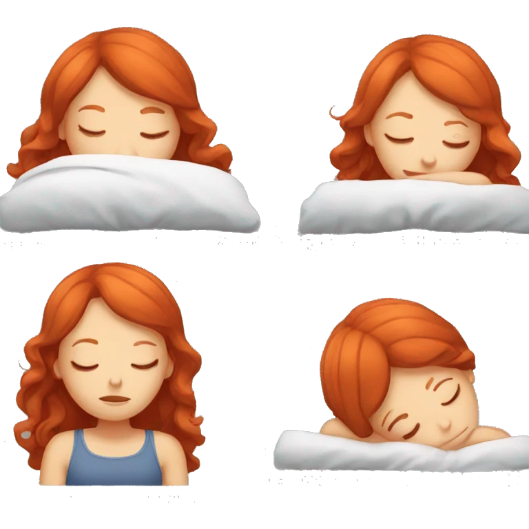 red hair girl sleeping  emoji