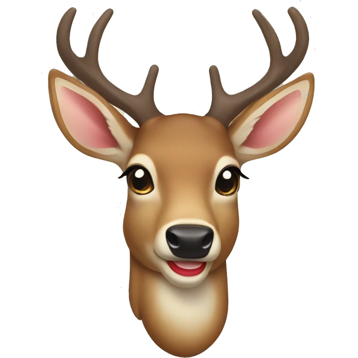Deer with tongue sticking out of left side of mouth emoji