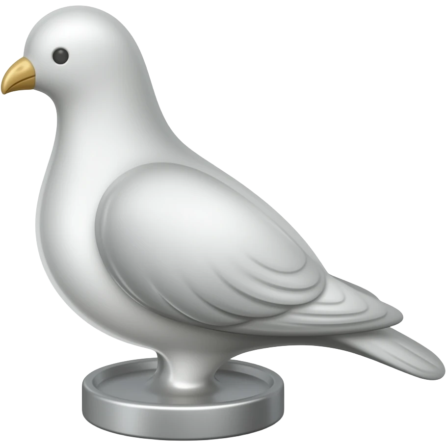silver pigeon shape pawn emoji
