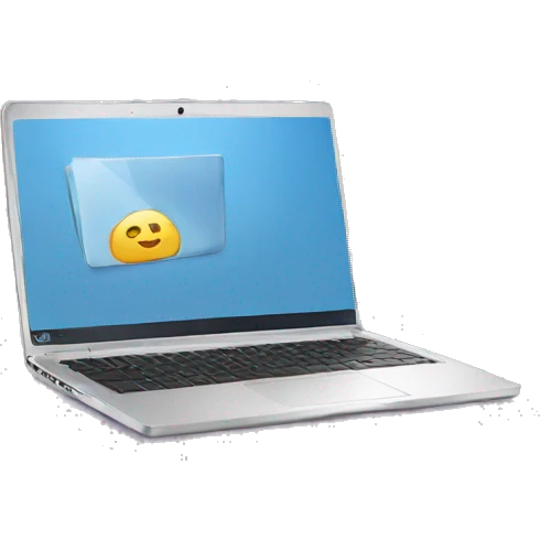 laptop showing a website emoji