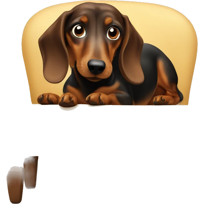 Daschund eating furniture emoji