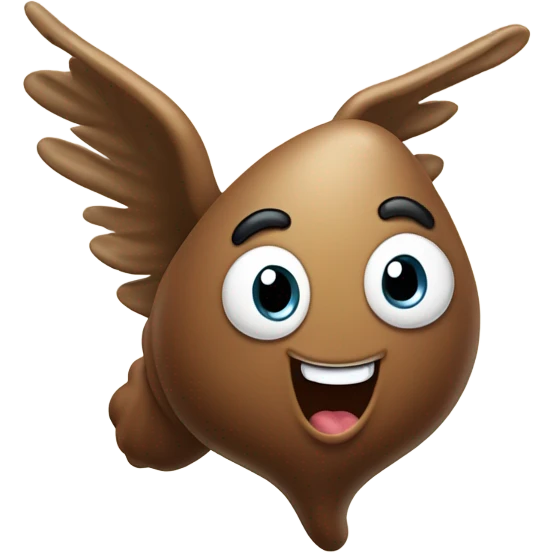 Flying poop emoji