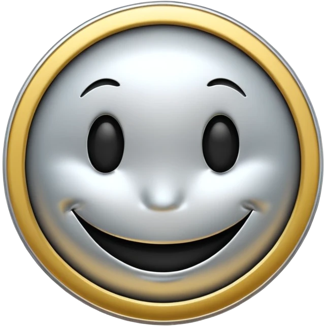 Silver coin smiley face emoji