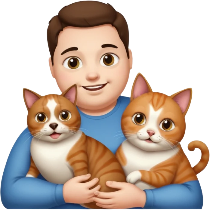 Obese person eating beans and dogs with massive eyes and a pet on their shoulder emoji
