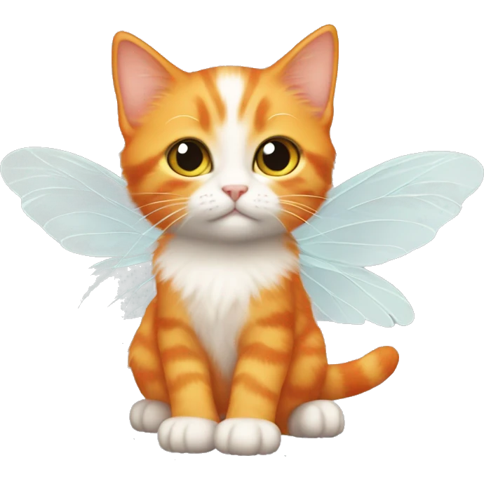 Orange kitten with fairy wings  emoji