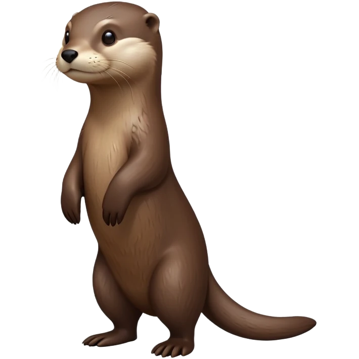 cinematic-noble [otter]-realistic-full-body-standing-emoji,-tail-tucked-close,-head-tilted-dramatically,-sleek-[brown]-fur,-simplified-yet-realistic-focused-features,-highly-detailed,-glowing-with-an-almost-sarcastic-glow  expressive eyes emoji