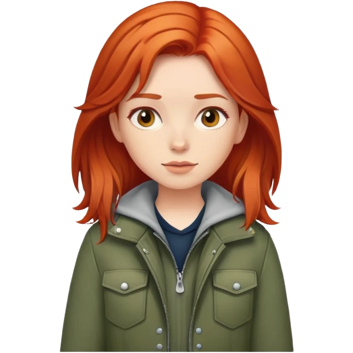 Red haired girl with a jacket emoji