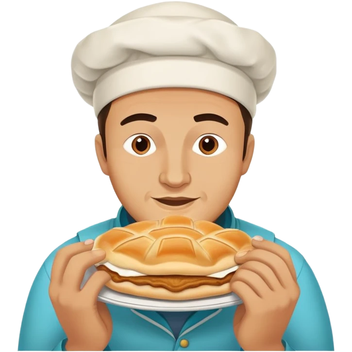 Татарский парень ест чебурек  emoji