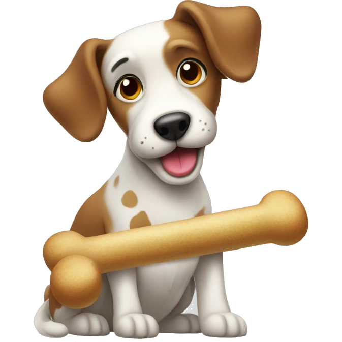Christmas dog with a bone emoji