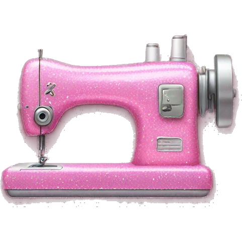 Pink glitter sewing machine emoji