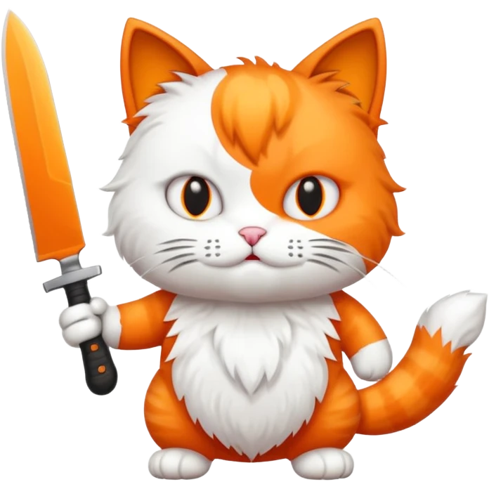 Killer cat with knife emoji