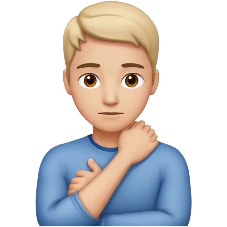 arms crossed holding neck emoji