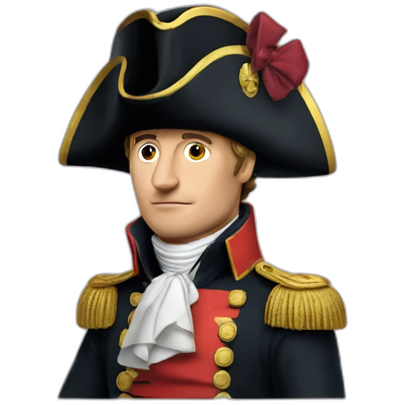 Napoleon wearing hat looking confident emoji