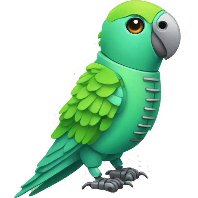 flat parakeet robot emoji