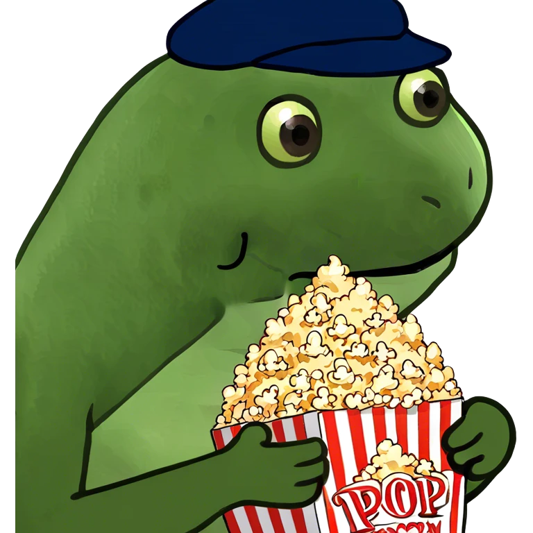 Sloth eating popcorn emoji