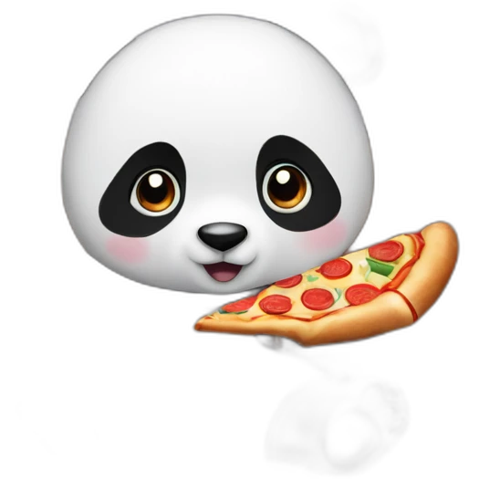 Panda eating slice of pizza and watching tv emoji