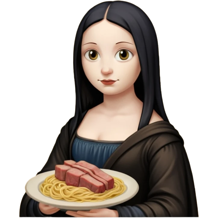 goth monalisa SPAM meat spaghettio slop art portrait  emoji