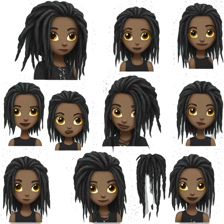 Hot goth girl with dreadlocks emoji