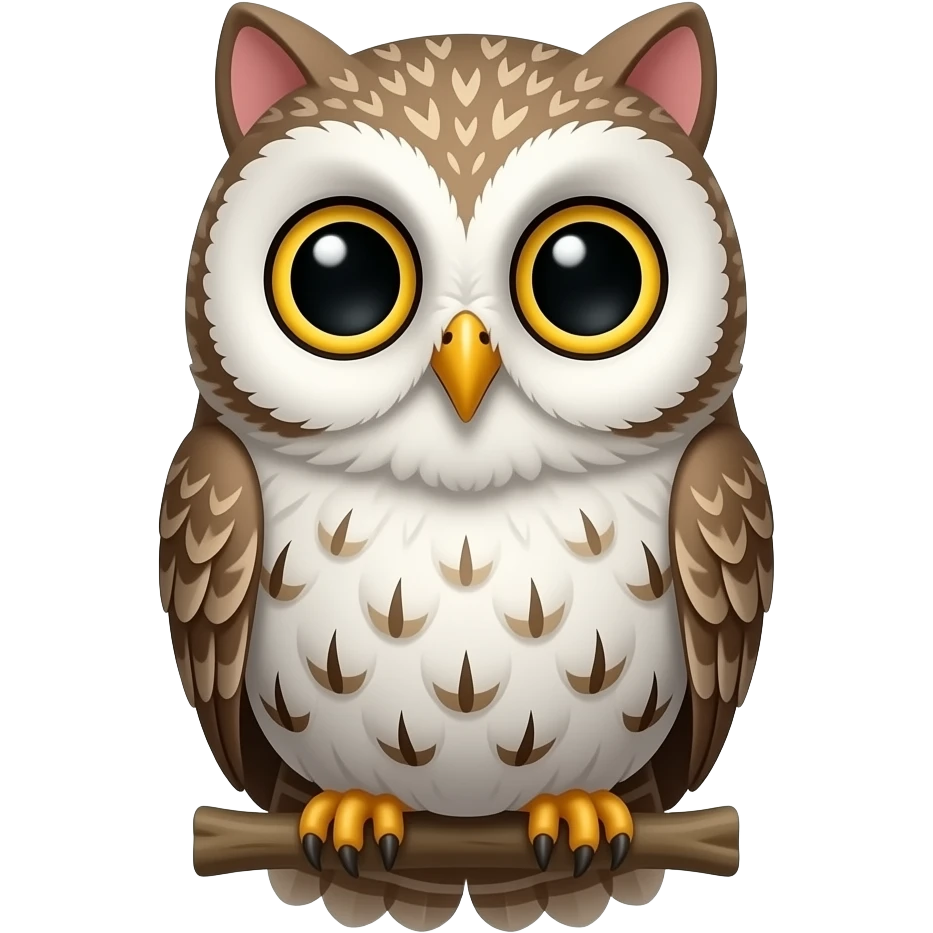 Make me a cat remove the body and replace it with the owl body emoji
