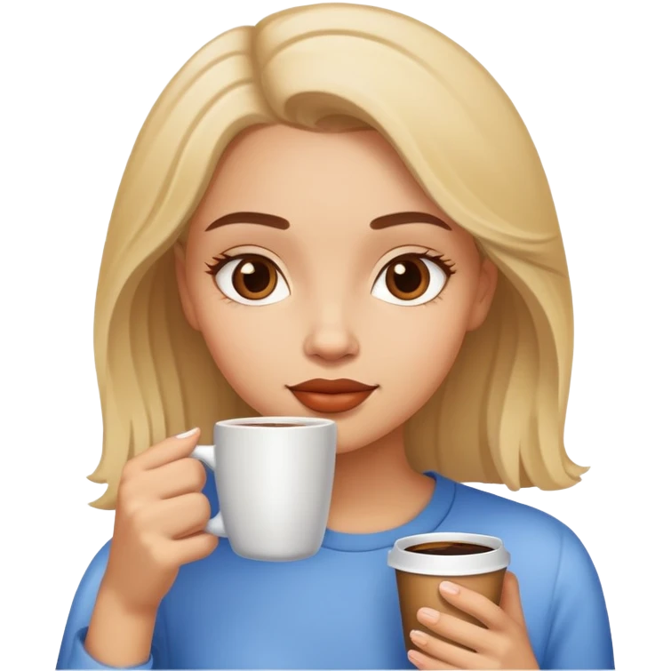 girl drink coffee emoji