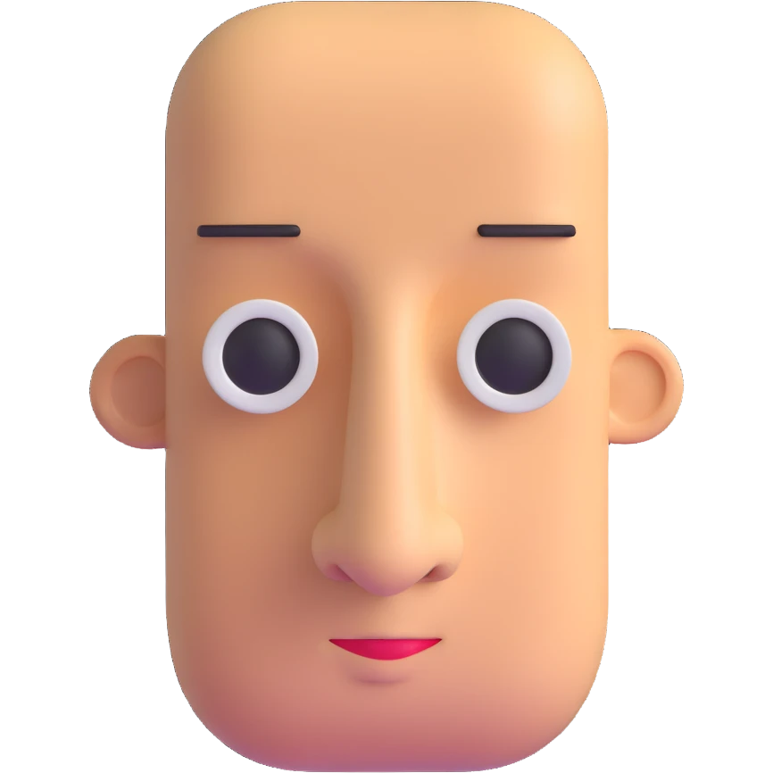 man with rectangle shaped head and big nose emoji