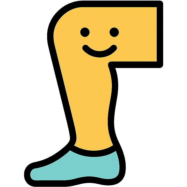 smiling leg icon with color outline emoji